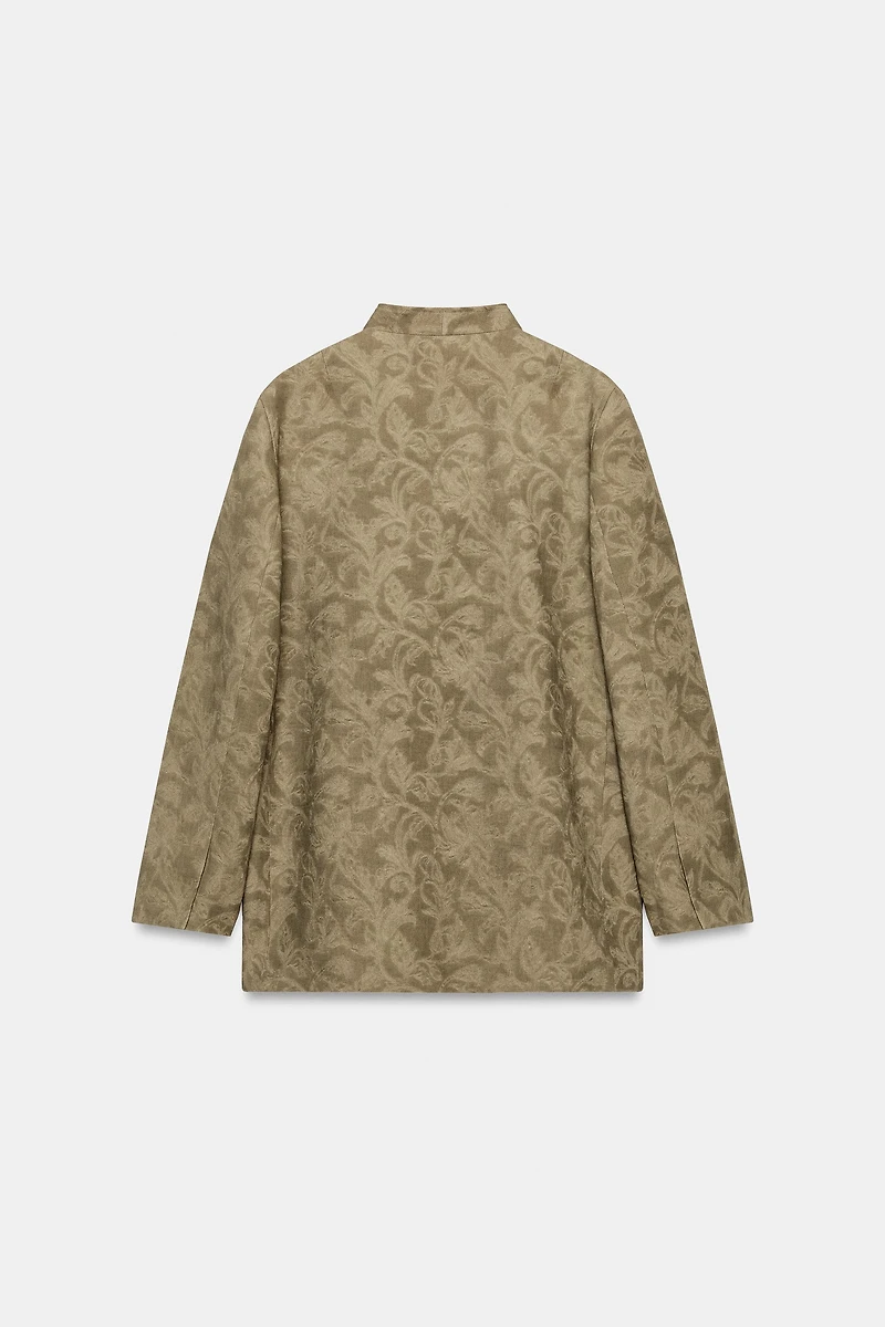 ZW COLLECTION JACQUARD FIREMAN CLASP BLAZER