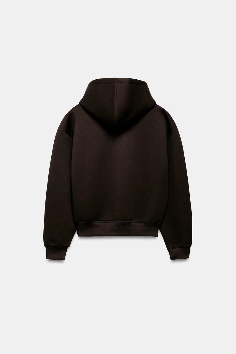 NEOPRENE EFFECT HOODIE SWEATSHIRT