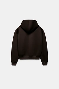 NEOPRENE EFFECT HOODIE SWEATSHIRT