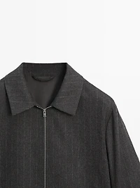 Striped wool blend jacket