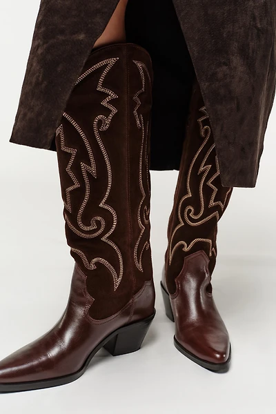 EMBROIDERED LEATHER COWBOY BOOTS