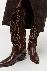BOTTES COW-BOY EN CUIR BRODÉES