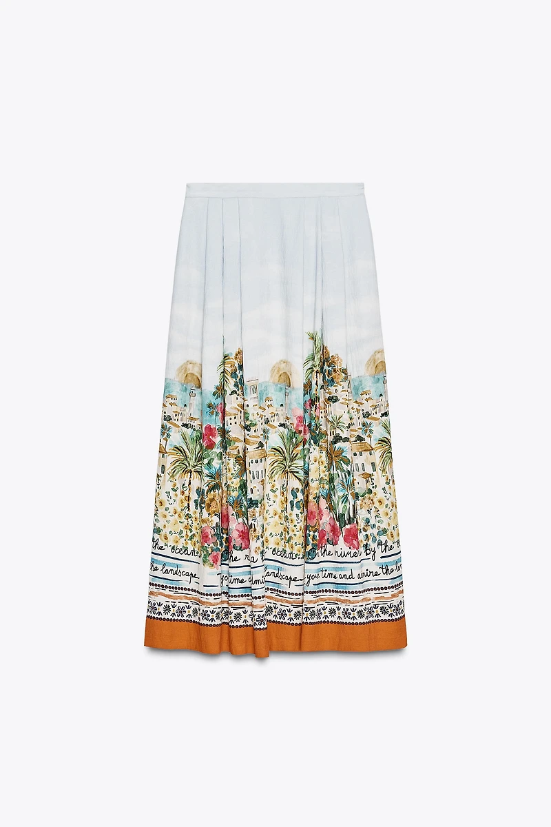 JUPE MIDI CAPE IMPRIMÉE