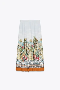 JUPE MIDI CAPE IMPRIMÉE