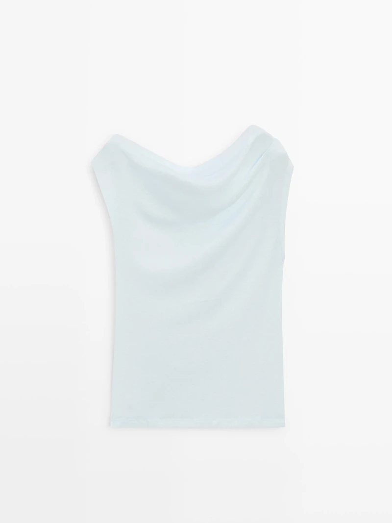 Sleeveless asymmetric top