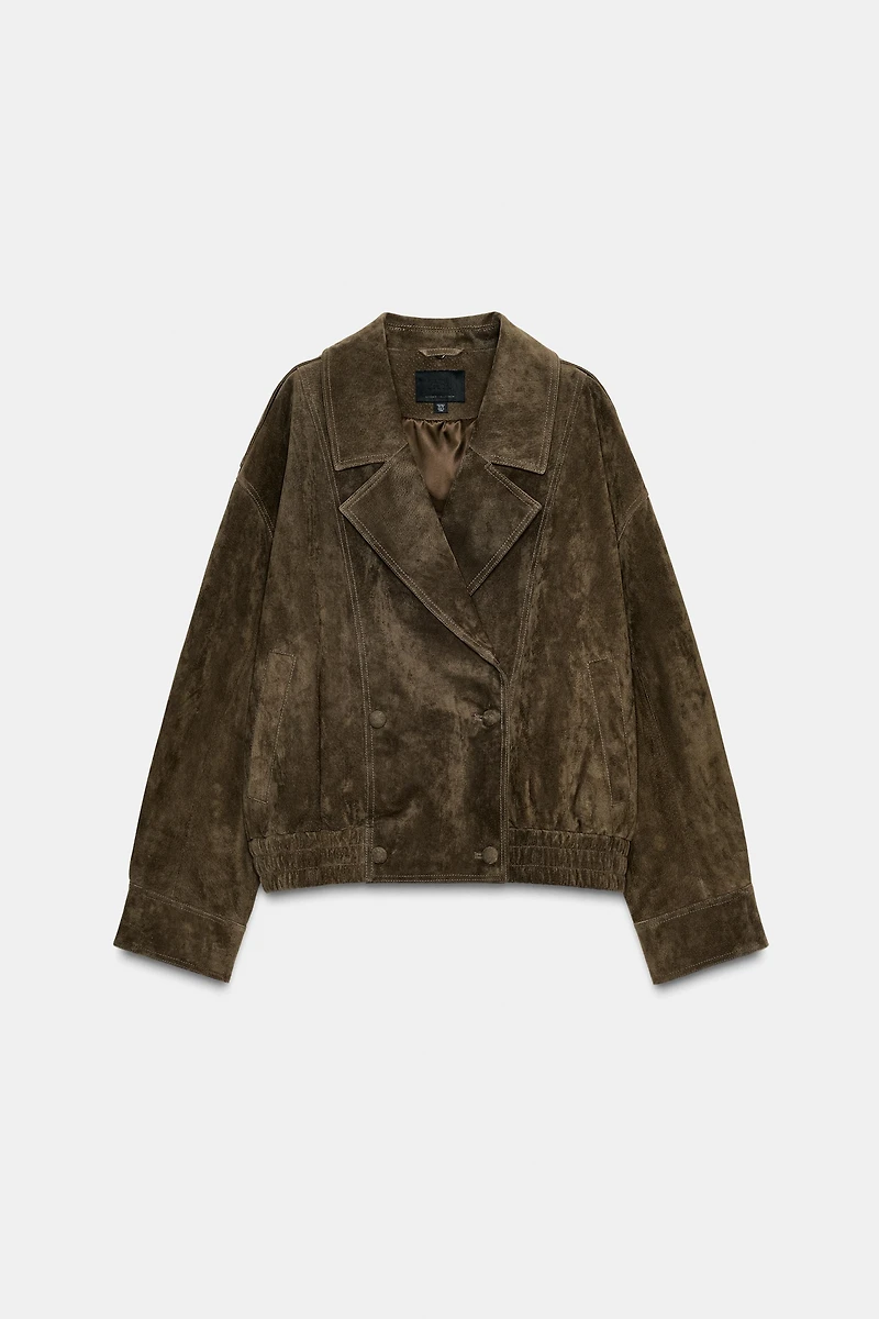 100% SUEDE LEATHER JACKET WITH FUR