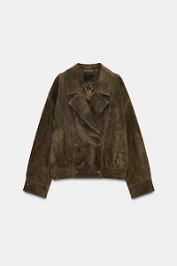 100% SUEDE LEATHER JACKET WITH FUR