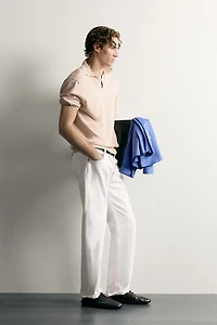 STRIPED JACQUARD KNIT POLO