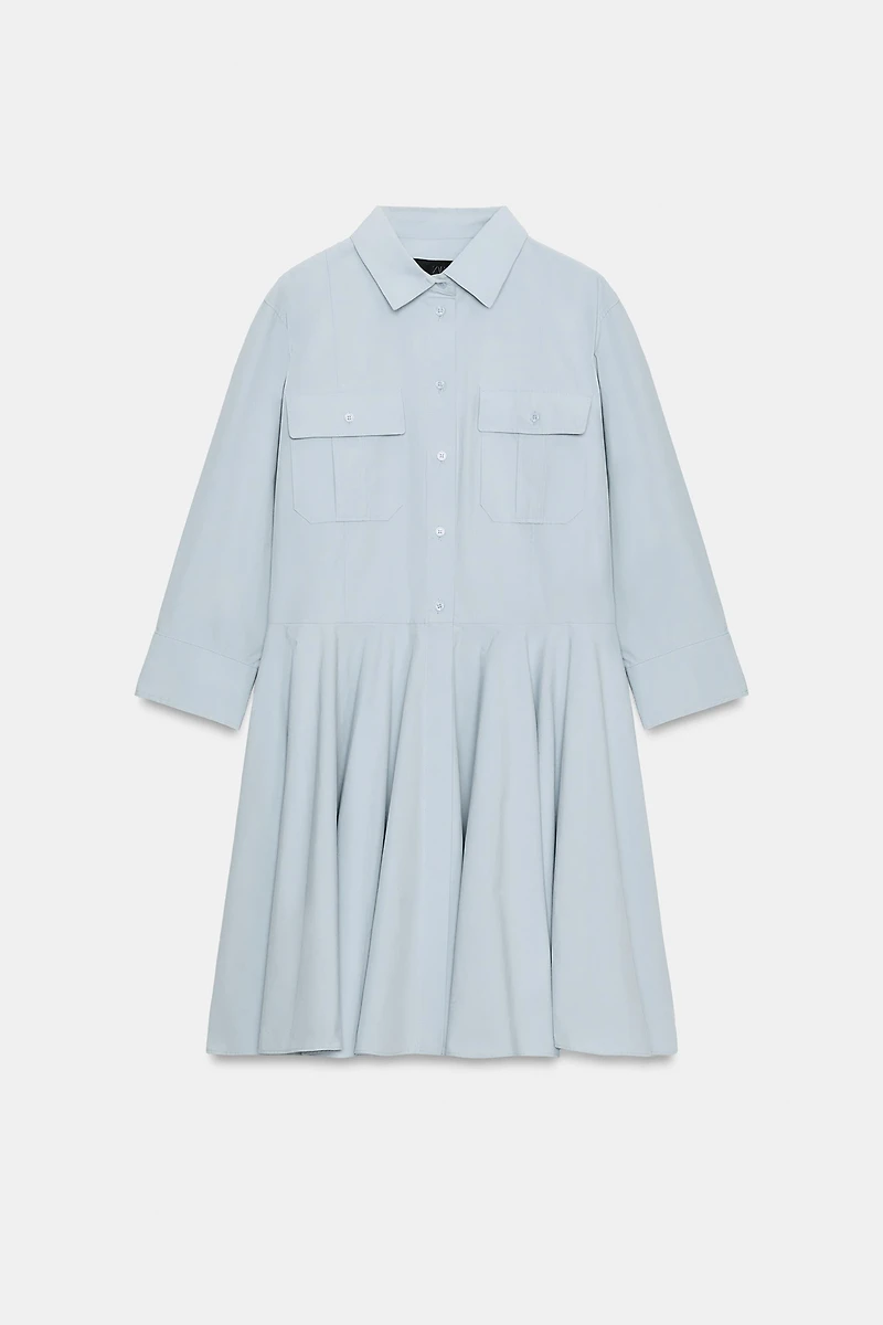 ZW COLLECTION PLEATED SHIRT DRESS