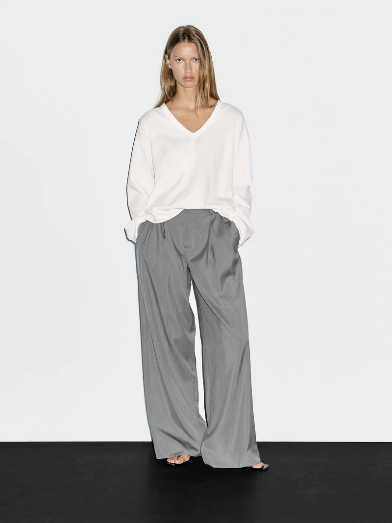 T-shirt col en V oversize