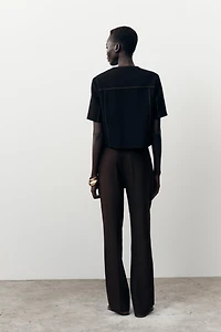 BLAZER MANCHES COURTES SURPIQÛRES CONTRASTE