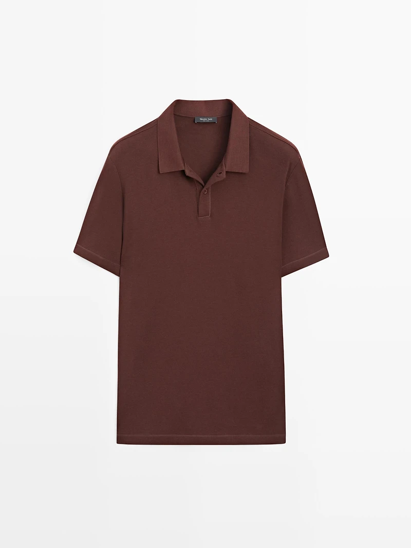Cotton blend short sleeve polo shirt