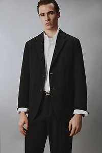 100% WOOL TEXTURED SUIT JACKET