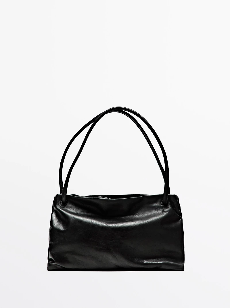 Small nappa leather bag with compartments