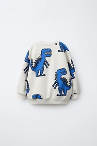 DINOSAUR PRINT SWEATSHIRT