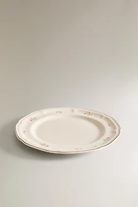 PORCELAIN DINNER PLATE WITH FLORAL PRINT