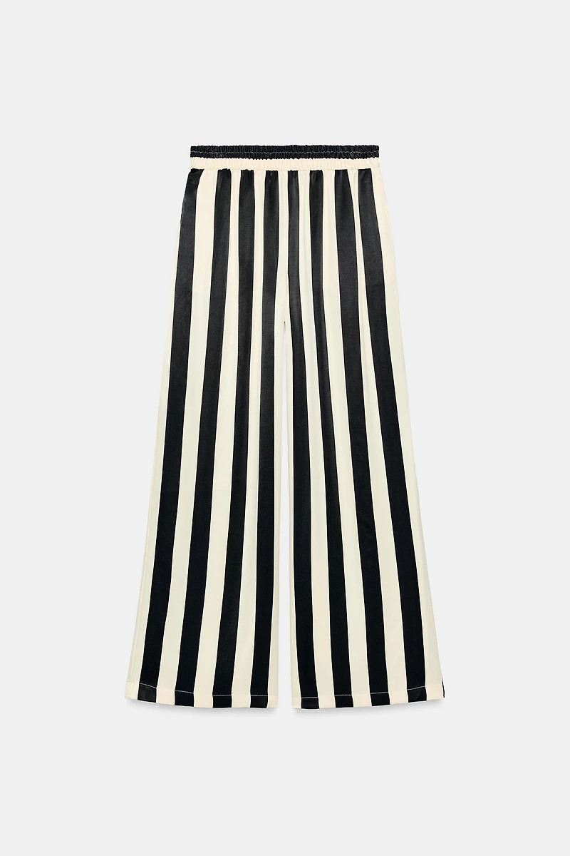 STRIPED WIDE LEG PANTS