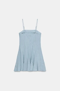 TRF DENIM GORED MINI DRESS