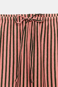 PANTALON À RAYURES AVEC LIN