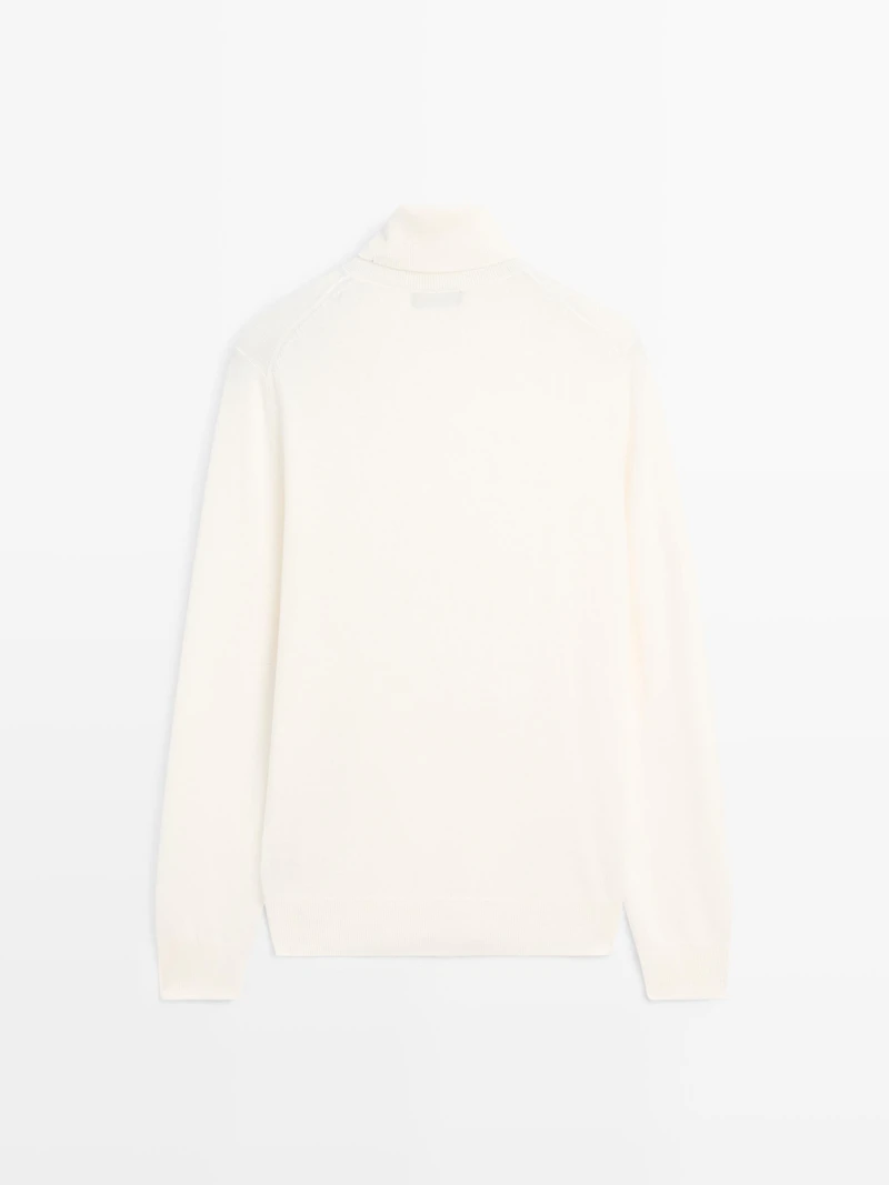 Knit wool and cashmere sweater with high neck - LIMITED
