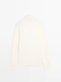 Knit wool and cashmere sweater with high neck - LIMITED