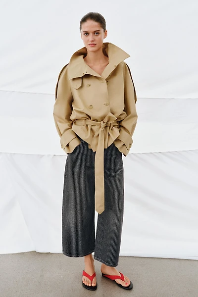 ZW COLLECTION MID-RISE STRIPED CULOTTE JEANS