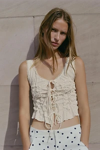 TOP À PLIS ET LACETS