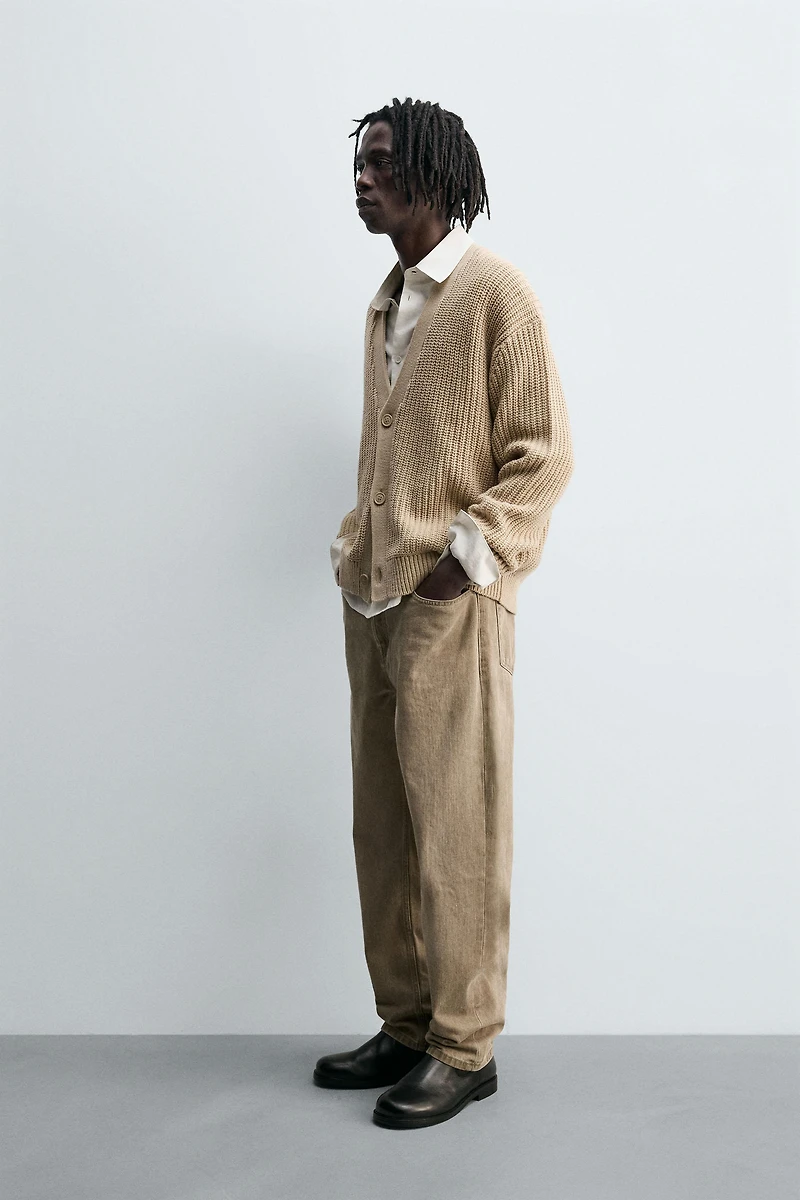 RIBBED TEXTURED CARDIGAN