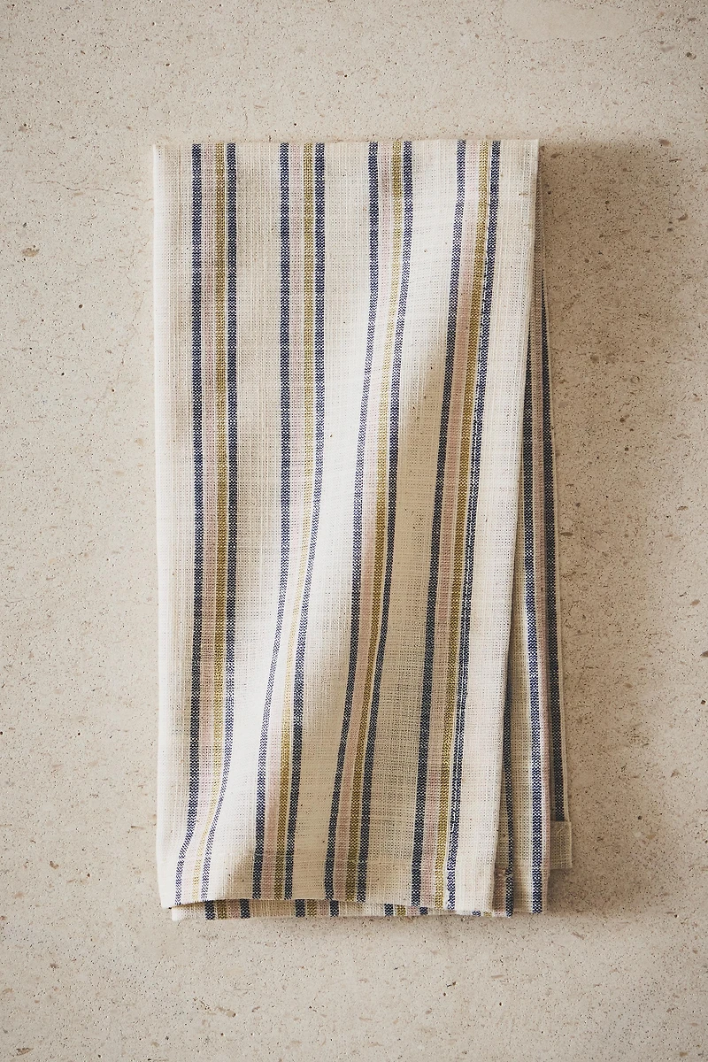 SET OF DYED THREAD STRIPED NAPKINS (PACK OF 2)