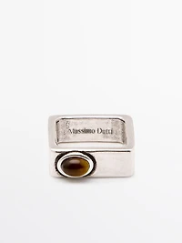 Pack of geometric stone rings
