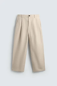 RELAXED FIT PINSTRIPE CHINO PANTS