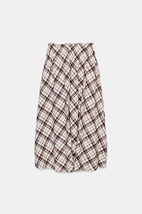 PLAID MIDI SKIRT