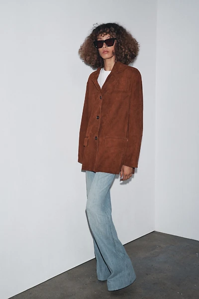 ZW COLLECTION LIMITED EDITION OVERSIZED SUEDE LEATHER BLAZER