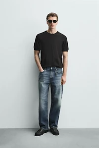 VISCOSE BLEND KNIT T-SHIRT