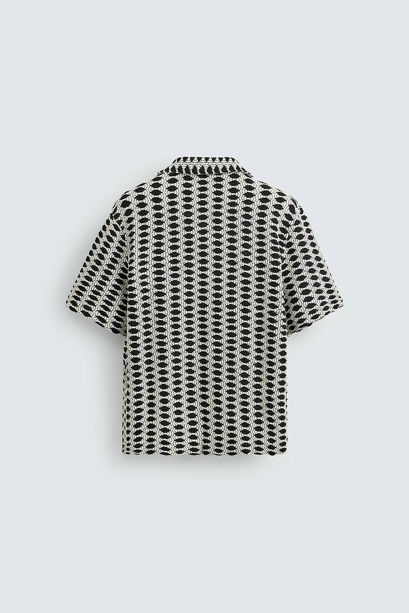 CHEMISE JACQUARD CONTRASTÉE