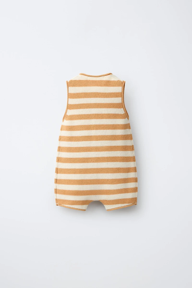 BODY EN MAILLE À RAYURES BRODERIE BATEAU