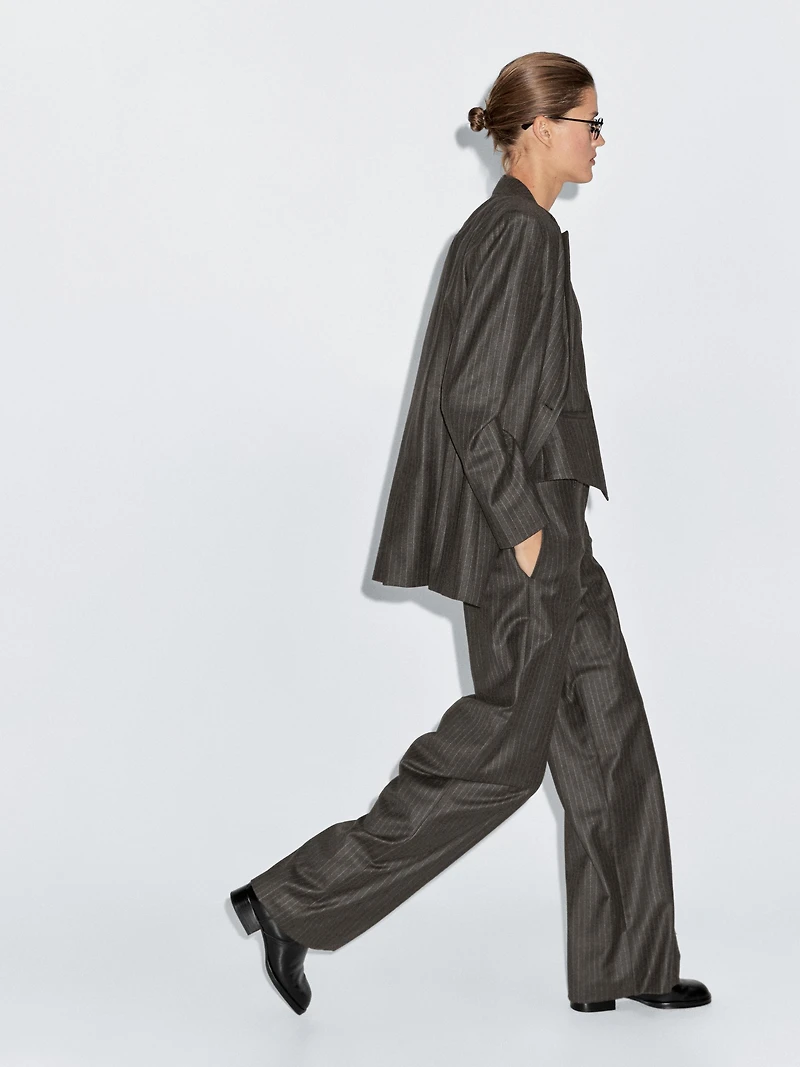 100% wool pinstripe blazer