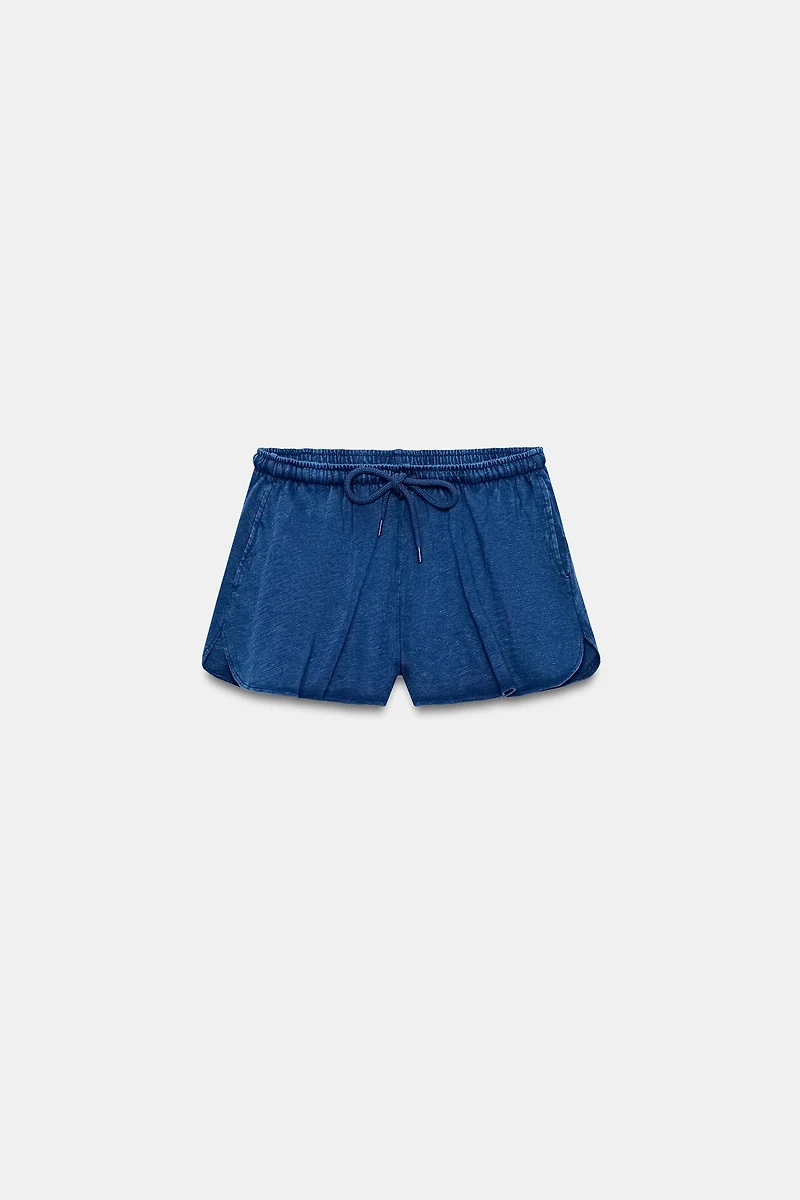 SHORT FLAMMÉ À CORDONS