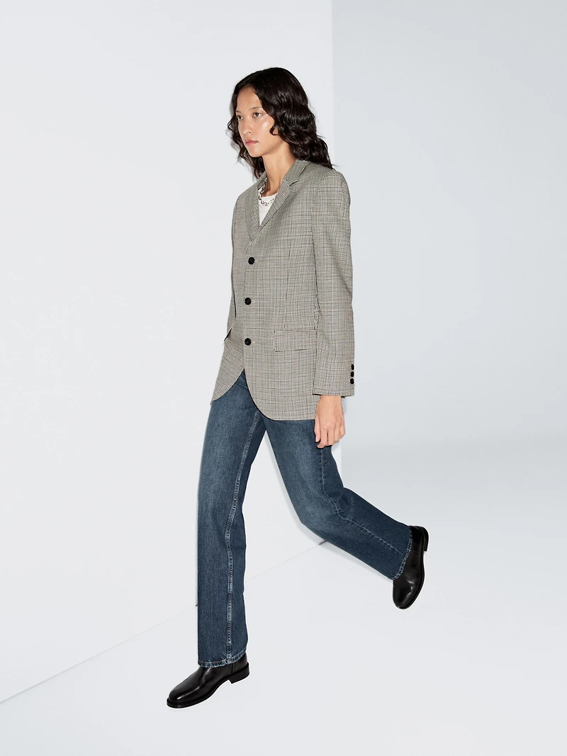 100% wool houndstooth blazer