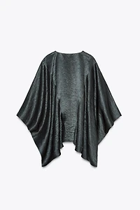 ZW COLLECTION SATIN EFFECT CAPE SHIRT