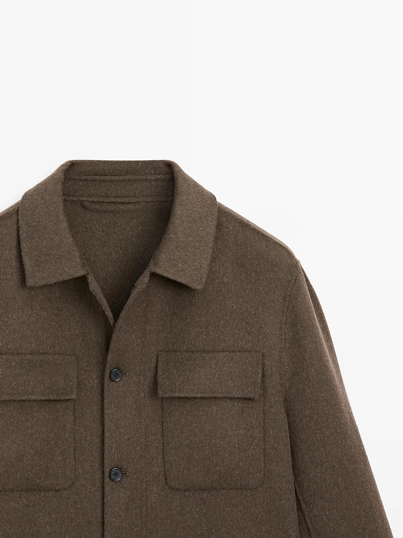 Wool blend overshirt with pockets