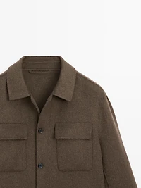 Wool blend overshirt with pockets