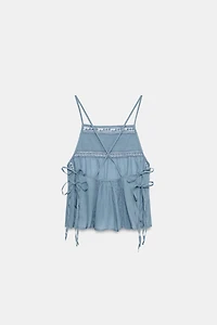 EMBROIDERED STRAPPY TOP