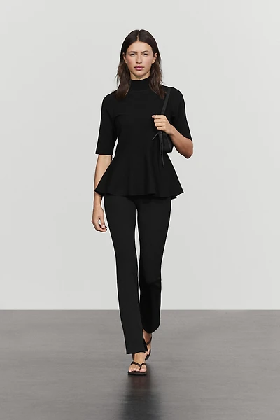 Peplum detail knit top