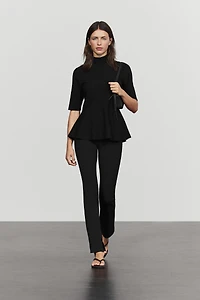 Peplum detail knit top