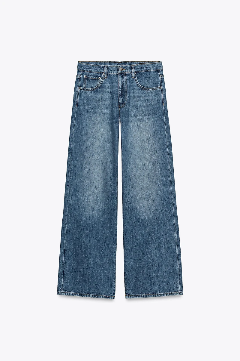ZW COLLECTION WIDE LEG LOW RISE JEANS