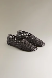 BRAIDED LEATHER BALLET FLATS