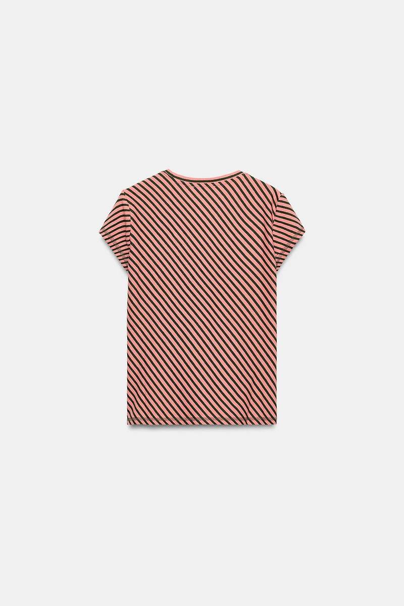 TEE-SHIRT RAYURES AVEC LIN