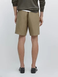 Linen jogger-fit Bermuda shorts
