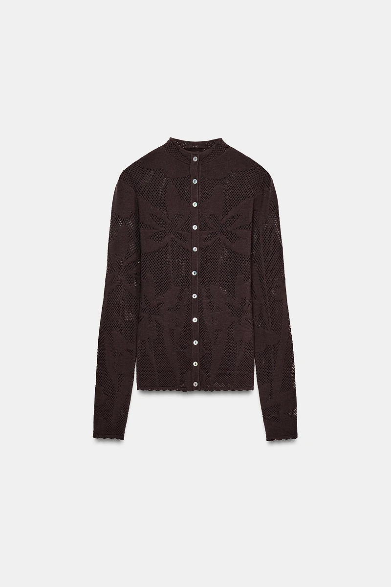 JACQUARD KNIT CARDIGAN